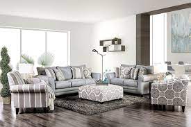 Classic chesterfield gray blue sofa set of 3. Misty 2 Piece Sofa Set In Blue Gray By Furniture Of America Foa Sm8141