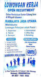 Dalam kesempatan kali ini loker kerja baru membagikan informasi terbaru tentang lowongan kerja terbaru pt kamajaya jasa utama 2017. Loker Office Boy