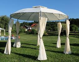 Wie schütze ich meinen gartenpavillon vor sonne, regen und wind? Eleganter Gartenpavillon Pavillon 3 5 Meter Durchmesser Rund Mit Dach 100 Wasserdicht Uv30 Und 6 Vorhangen Modell 7073 Wp As Superstore At