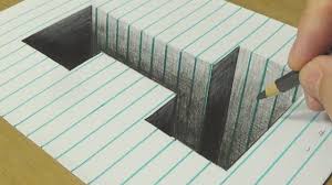How To Draw Number One Hole Drawing Hole Illusion In Line Paper With P Hole Drawing Drawings Simple Doodles