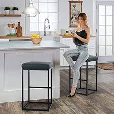Top angebote für küche & haushalt.kostenlose lieferung möglich Amazon Com Maison Arts Bar Height 30 Inch Bar Stools Set Of 2 For Kitchen Counter Backless Industrial Stool Modern Upholstered Barstool Countertop Saddle Chair Island Stool 330 Lbs Bear Capacity 30 Inch Black Kitchen