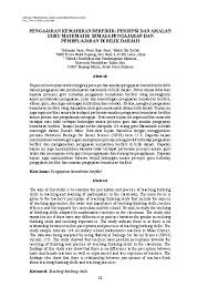 Bilik darjah membantu pelajar dan guru mengatur tugasan pelajar, meningkatkan kerjasama dan menggalakkan komunikasi yang lebih baik. Pdf Pengajaran Kemahiran Berfikir Persepsi Dan Amalan Guru Matematik Semasa Pengajaran Dan Pembelajaran Di Bilik Darjah 1 Somesundram Krishnan Academia Edu