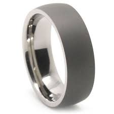 Dark Matte Finish Titanium Dome Mens Ring Titanium Rings For Men Rings For Men Titanium Wedding Rings