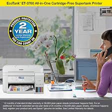 Print up to 16,000 pages black/11,000 colour2. Epson Ecotank Et 3760 Wireless Color All In One Cartridge Free Supertank Printer With Scanner Copier And Ethernet Regular Pricepulse