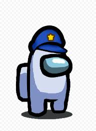 Hd White Among Us Crewmate Character With Police Hat Png Citypng