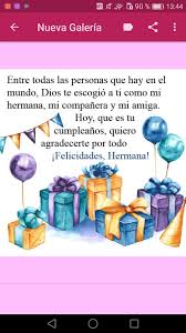 Estas tarjetas imagenes de feliz cumpleaños hijo y/o hija con frases es para comunicar en las oraciones de cumpleaños para mi hija con imágenes y avisos bonitos. Feliz Cumpleanos Hermana For Android Apk Download