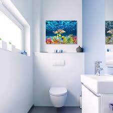Framed paintings, photos or postcards depicting beach scenes. Buy Bathroom Canvas Wall Art Kitchen Wall Decoration Modern Sea Turtle Wall Decor For Dining Room Colorful Fish Coral Beach Theme Pictures For Bathroom Framed Navy Seascape Nautical Wall Decor Size 12x16