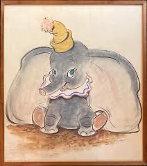 Original Dumbo Chalk Illustration by Mel Shaw
