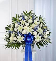 Provide individualized funeral • ordering flowers directly from our site • enhanced obituaries with a guest book • automatic email subscription when new notices are posted • new ways to send. Heartfelt Sympathies Blue White Funeral Flowers In Brooklyn Ny Mary S Florist Corp
