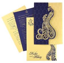 Nds53 Blue Color Shimmery Finish Paper Designer Multifaith Indian Wedding Invitation Cards Wedding Card Design Indian Indian Wedding Invitation Card Design
