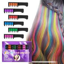 White color will clearly show up the best on dark hair colors like black or dark brown. Girls Hair 100 Temporary Hair Colour Chalk Diy Hair Color Chalk Hair Color Pens Set Amazon De Beauty