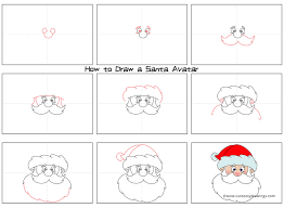 Learn to draw santa claus. How To Draw Santa Claus Head Step By Step Cute Easy Drawings