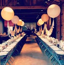 Long Tables With Balloons Baby Shower Table Decorations Wedding Balloons Balloon Centerpieces
