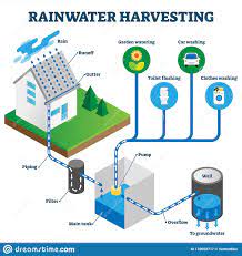 Rainwater Harvesting System Isometric Diagram Stock Vector Illustration Of Isometric Rain 170058717