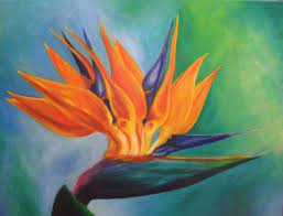 Bird Of Paradise Oil On Canvas Flower Painting Art Birds Of Paradise