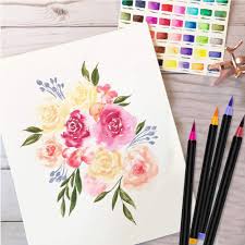 Use the real brush pens for sharper lines that will then define them. How To Draw A Rose With Watercolor Brush Pens