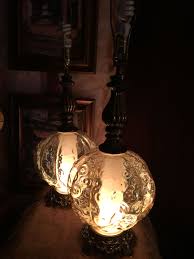 2 Vintage Amber Glass Brass Table Lamps Shadeless Lamp Brass Table Lamps Table Lamp