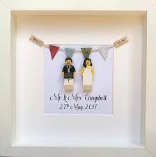 Lego Scottish Wedding Gift Personalised Mr Mrs Lego Minifigure With Kilt Wedding Frame A Unique Personalised We Lego Wedding Lego Frame Wedding Frame Gift