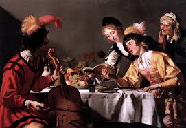 Gerrit van honthorst, the steadfast philosopher this work depicts a man sitting at a desk which is strewn with a rug and a pile of books and where he has apparently been writing, as he is holding a quill in his right hand and has an open book. Gerard O Gerrit Van Honthorst Ovvero Gherardo Delle Notti Il Caravaggio E I Caravaggeschi