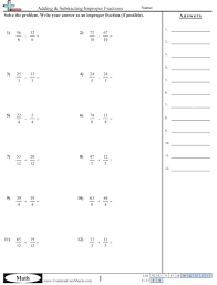 Learn their subtraction facts to 12; Fraction Worksheets Free Distance Learning Worksheets And More Commoncoresheets