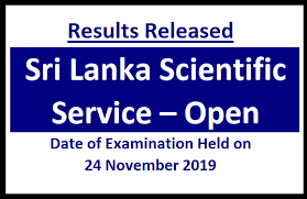 Results Released Sri Lanka Scientific Service Open Teacher