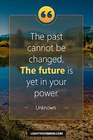 The Past Cannot Be Changed The Future Is Yet In Your Power Unknown Motivational Quotes For Success Best Success Quotes Success Quotes Perspective Quotes