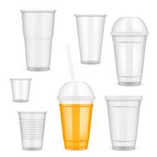 Vector Filled And Empty Transparent Disposable Plastic Cup Set Plastic Cups Design Plastic Cup Disposable Food Containers