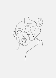 Faces No2 Poster Modern Art Prints Art Drawings Abstract Line Art