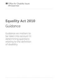 Equality Act 2010 Guidance On Matters To Be Taken Into Account In Determining Questions Relating To The Definition This Or That Questions Definitions Equality