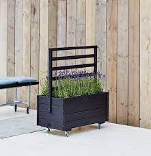 (cliquez sur l'article pour découvrir la réalisation). Black Line Bac A Fleur Rectangulaire 88x48x47cm Avec Roulettes Vinuovo