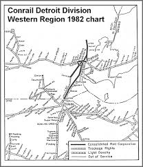 Conrail 1982 Track Chart Detroit Division Western Region Map