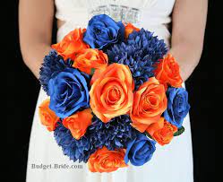 The orange color of rust emerges from a field of turquoise blue paint in this contemporary abstract painting. Blue And Orange Wedding Flowers Orange Wedding Flowers Orange Wedding Bouquet Blue Wedding Flowers