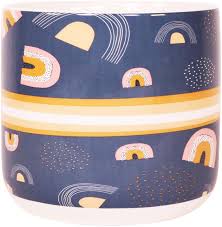 nz retro rainbow planter blue med 14cm