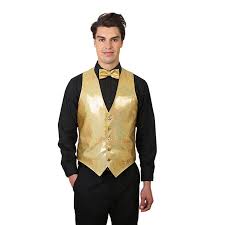 Black And Gold Vest And Bow Tie Men S Gold Sparkling Vest Mens Fashion Suits Mens Fashion Fall Casual Mens Fashion Casual