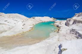 The island's geology gives rise to coastal sights that photos can't do justice, like sarakiniko and kleftiko, and the kind of beaches that can make you gasp. Sarakiniko Beach Milos Island Greek Cyclades Aegean Greece Stock Photo Picture And Royalty Free Image Image 68789736