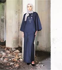 Basic Padma Kurung Kedah Dark Blue Fashion Muslimah Fashion Hijab Fashion