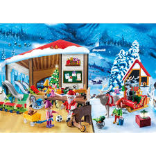 Casuta mos craciun, cu etaj. Jucarie Playmobil Christmas Calendar Atelierul Lui Mos Craciun Carrefour Romania