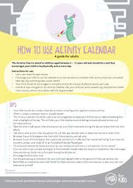 Exercise Right For Kids_activity Chart How To Guide_8 12