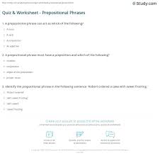We did not find results for: Quiz Worksheet Prepositional Phrases Study Com