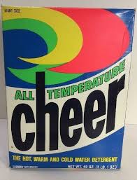 Cheer powder laundry detergent in coin vend size is designed for laundromat vending machines. All Temperature Cheer All Tempa Cheer 1982 1988 Vintage Laundry Laundry Logo My Childhood Memories