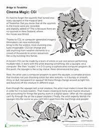 Cgi In Bridge To Terabithia Worksheet Education Com Bridge To Terabithia Reading Informational Texts Reading Comprehension Resources
