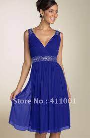 Royal Blue Tea Length V Neck Summer Dress Bridesmaid Dresses Dresses To Wear To A Wedding Cocktail Dress Wedding Guest Dresses