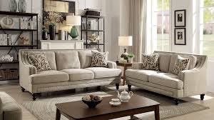 Sofa design blog proudly gives you all a blog post about grey nailhead sofa. Everly Collection Beige 2 Piece Sofa Loveseat Set With Nailhead Trim