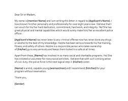 Character Reference Law Enforcement Sample Letter Example