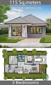 Kreasi denah rumah ukuran 10×10 1 lantai yang inspiratif. 115 Sqm 3 Bedrooms Home Design Idea Home Ideassearch Arsitektur Rumah Indah Arsitektur Rumah