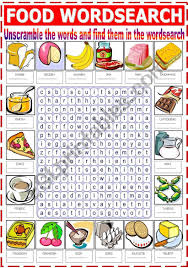 Foods that start with b | picture. Food Wordsearch Esl Worksheet By Katiana