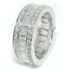 3 Ct Channel Set Rounds Baguettes 3 Row Diamond Eternity Wedding Band 18kwg Ebay Mens Diamond Wedding Bands Diamond Eternity Wedding Band Diamond Wedding Bands