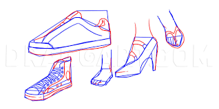 In this step of the drawing tutorial of the lesson about how to draw sneakerswe add final details to the sneakers. How To Draw Shoes Step By Step Drawing Guide By Dawn Dragoart Com