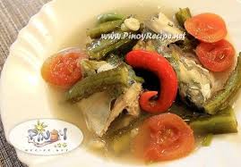 Sinigang Is A Sour Soup Dish Popular In The Philippines It Is Usually Cooked In Pork Meat And Seafood Along With Veggies Like Water Recipes Soup Dish Sinigang
