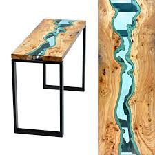 Gorgeous Reclaimed Wood Tables Embedded With Glass Rivers Furniture Design Table Salvaged Wood Furniture Furniture Maker